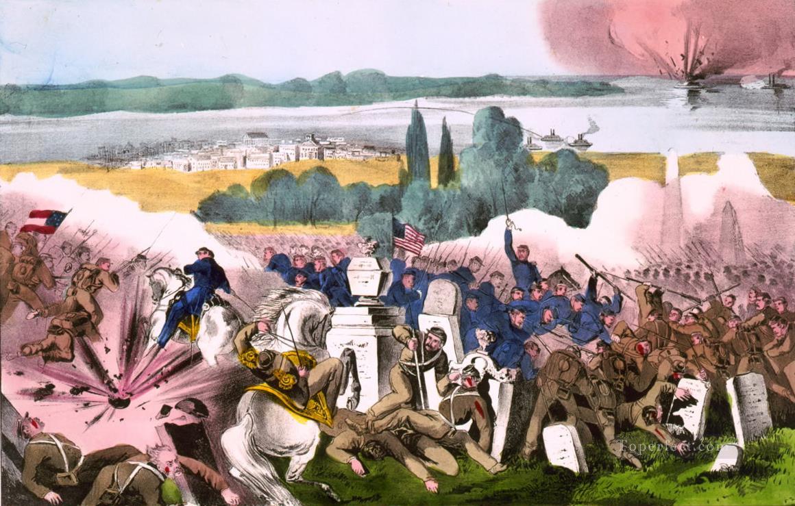 Currier Ives La batalla de Baton Rouge La 4 de agosto de 1862 Batallas navales Pintura al óleo